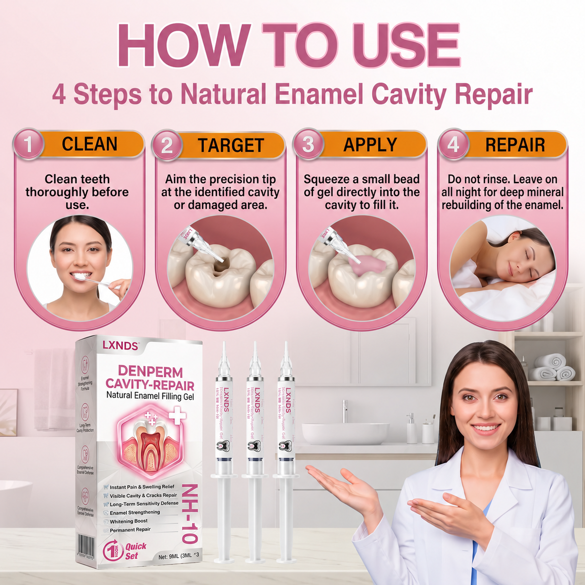 🦷 LXNDS DenPerm Cavity-Repair Natural Enamel Filling Gel