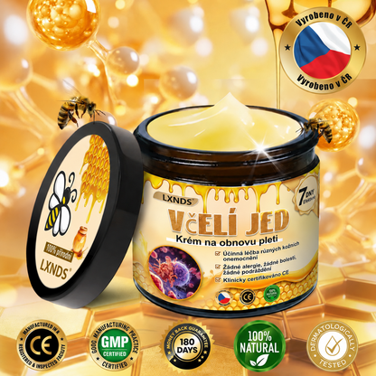 💖Dermatologicky a klinicky testováno👩‍⚕️LXNDS Bee Venom Krém na obnovení pleti🐝 pomáhá při léčbě kožních problémů, jako jsou: vrásky, jizvy, pigmentové skvrny, strie, akné, psoriáza, ekzém, kožní změny, podráždění, záněty a další kožní problémy.💖