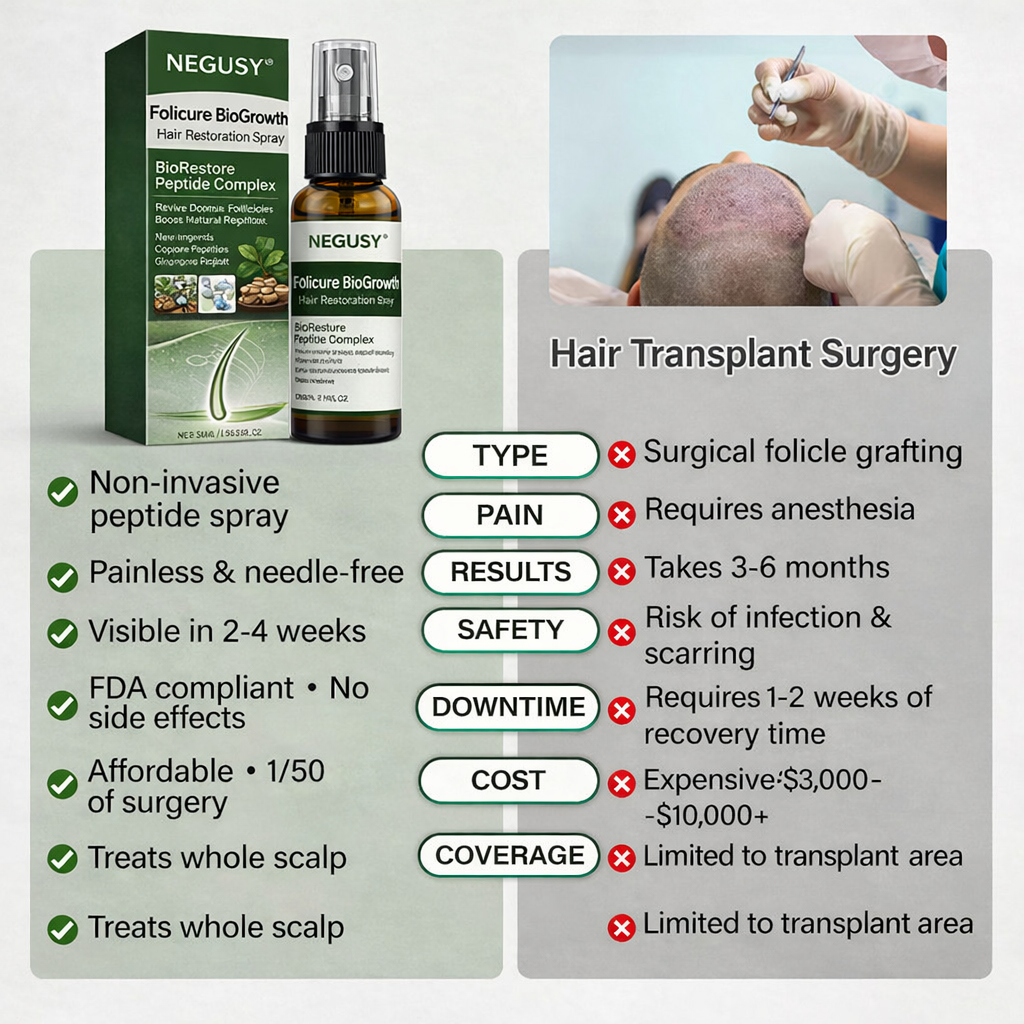 ✨NEGUSY® Follicure BioGrow Hair Restoration Spray — Clinically Proven Peptide Formula for Thicker, Healthier Hair | 🔥 Limited-Time 50% OFF