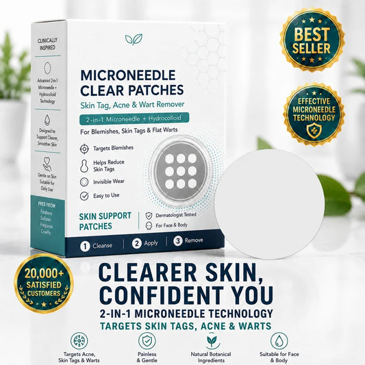 ⭐Grunsify® Wart, Skin Tag & Acne Removal Patches – Advanced 2-in-1 Microneedle Hydrocolloid Technology | Invisible Fast-Acting Clear Skin Treatment for Face & Body